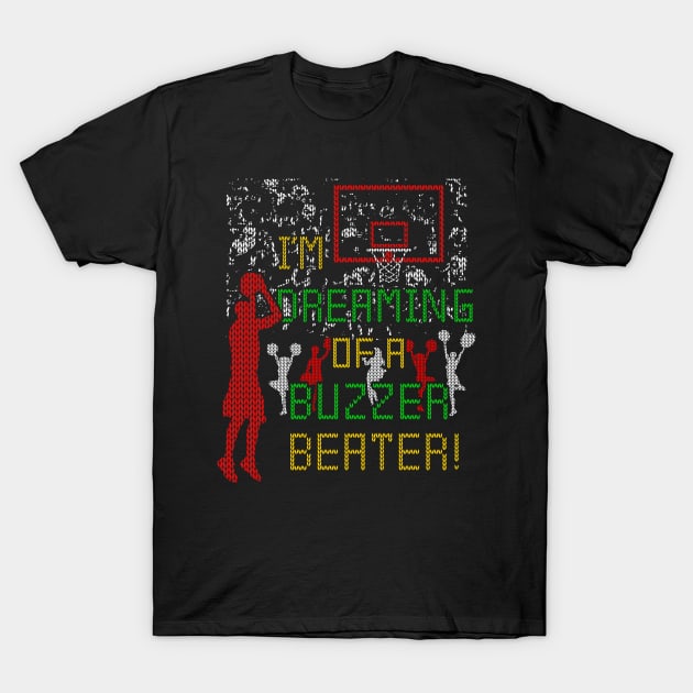 Funny Basketball Ugly Christmas Sweater Design T-Shirt by TeeCreations